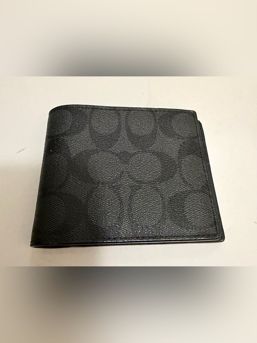 COACH Folded Wallet New Charcoal Black New Release Bill NWOT